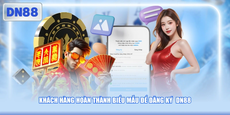 Khách hàng hoàn thành biểu mẫu để đăng ký DN88