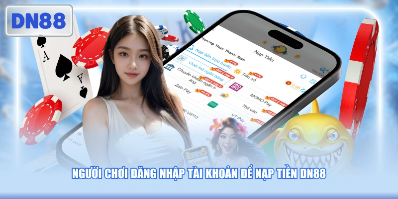 Người chơi đăng nhập tài khoản để nạp tiền DN88