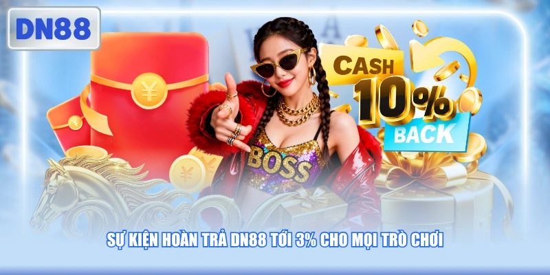 Sự kiện hoàn trả DN88 tới 3% cho mọi trò chơi